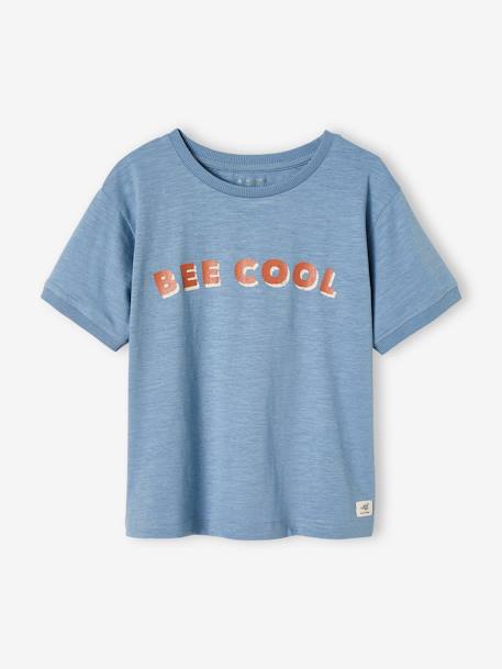 T-shirt garçon message 'Bee cool' bleu ciel 