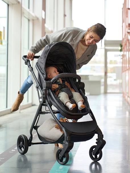 Duo-Kinderwagen Libra Vertbaudet grau glanzeffekt 