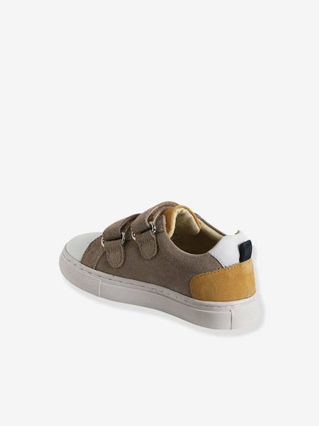 Jungen Klett-Sneakers, Anziehtrick beige+marine+set blau 