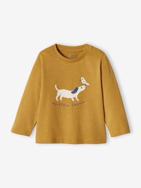 Lot de 2 T-shirts basics bébé motif animal et rayé bronze 