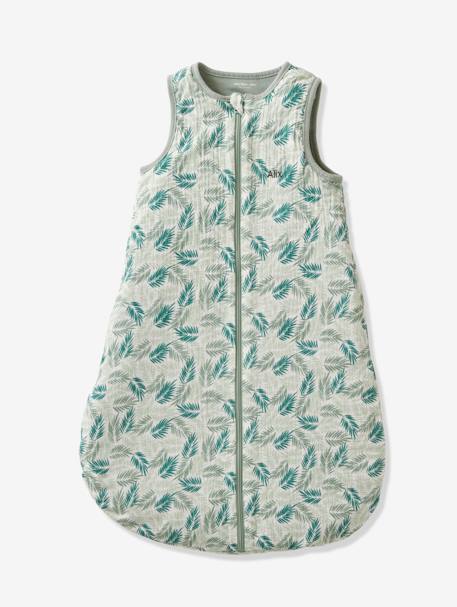 Ärmelloser Baby Sommerschlafsack mit Vorderreissverschluss 'Tropical', Oeko-Tex® grün 