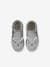Chaussons zippés bébé en toile rayé gris 