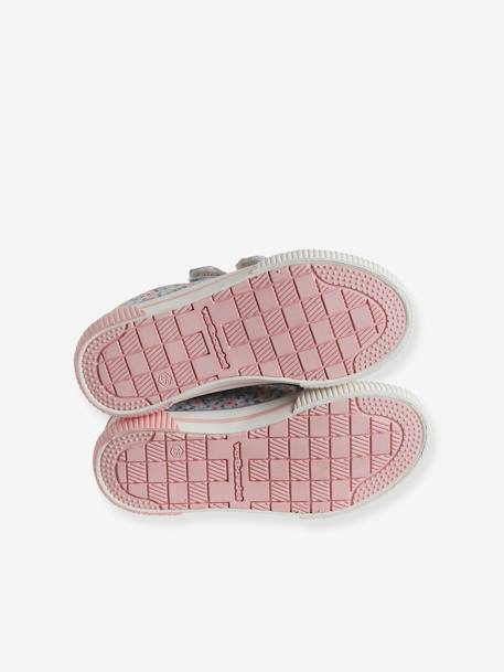 Baskets scratchées en toile enfant rose 