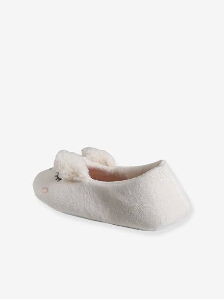 Chaussons ballerine intérieur velours enfant rose pâle 