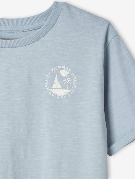 T-shirt maxi motif bateau au dos garçon bleu ciel 