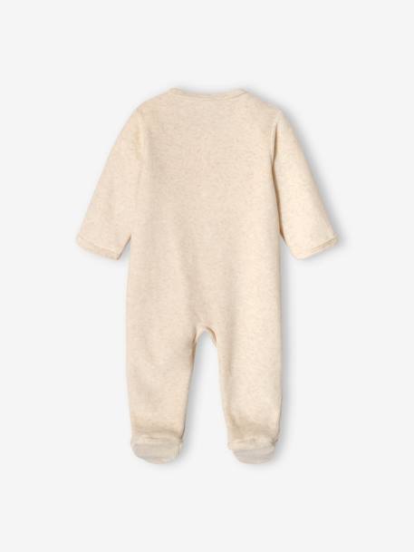 Baby Samt-Strampler Oeko-Tex beige meliert 