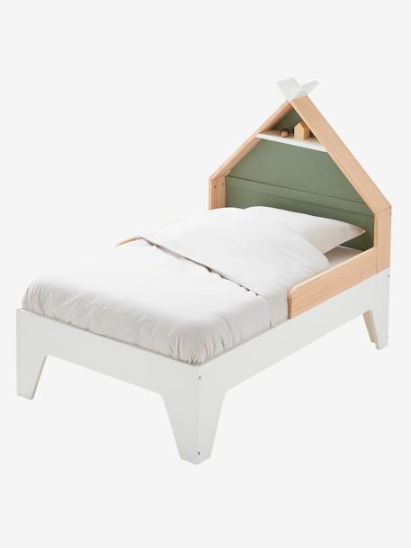 Mitwachs-Kinderbett 'Tipili', Hausbett Grün/Gelb+weiß 