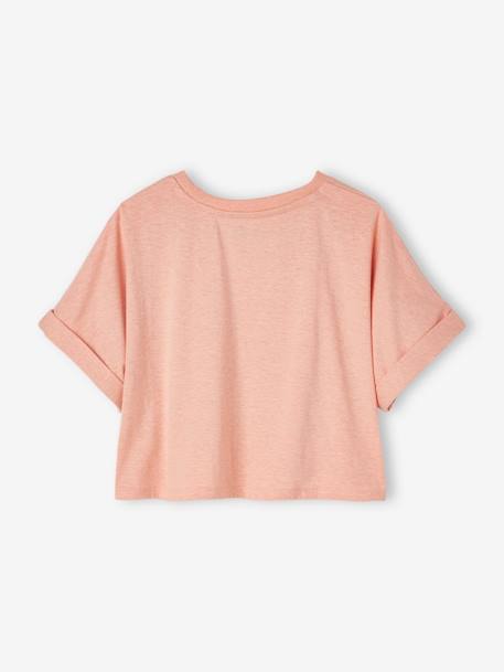 Mädchen Sport-T-Shirt, Cropped-Form abricot 