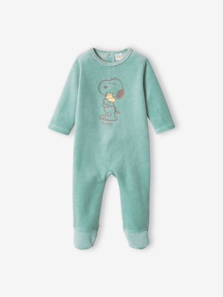 Jungen Baby Strampler PEANUTS SNOOPY salbeigrün 