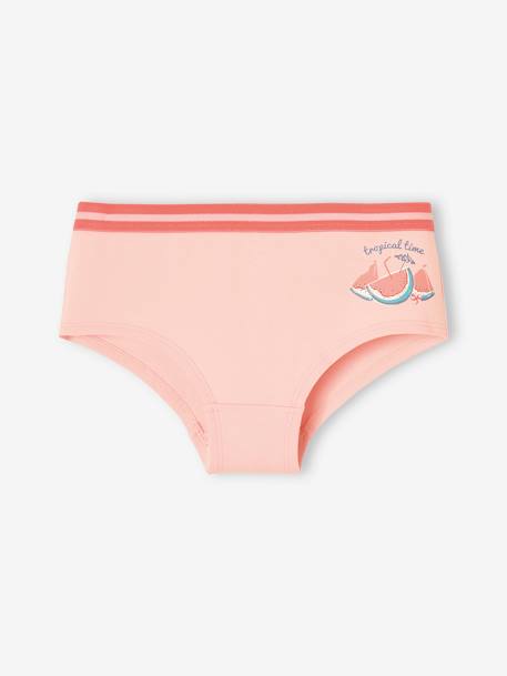 Lot de 5 shorties fruits fille pêche 