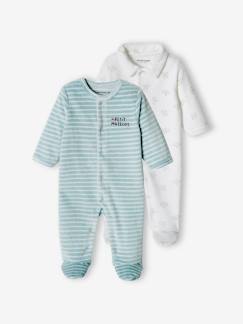 Baby-Strampler, Pyjama, Overall-2er-Pack Jungen Baby Samt-Strampler