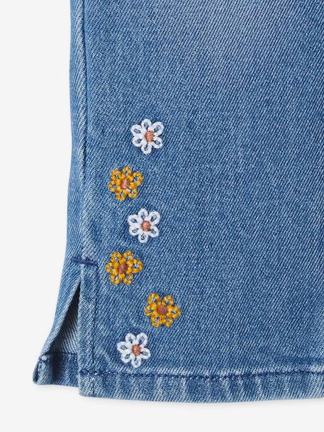 Mädchen 3/4-Jeans mit Blumen stone 