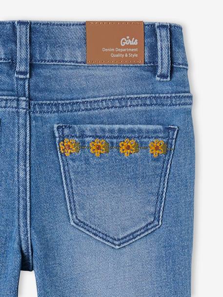Mädchen 3/4-Jeans mit Blumen stone 