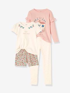 Praktische Sets-Mädchen-Pyjama, Overall-2er-Pack Mädchen Pyjama, kurz & lang