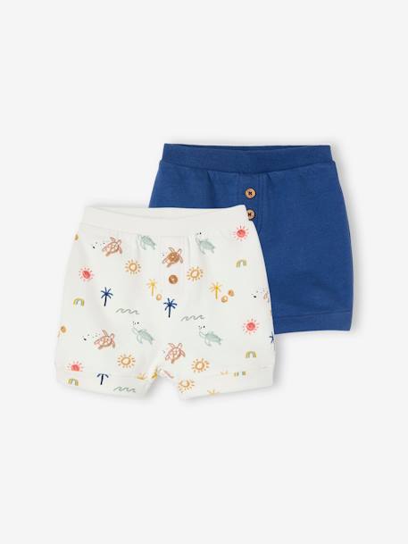 2er-Pack Baby Shorts aqua+königsblau 