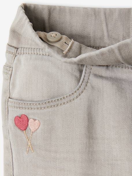 Mädchen Treggings, Jeans-Optik double stone+grauer denim+stone 