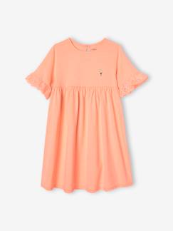 Fille-Robe manches courtes en broderie anglaise fille