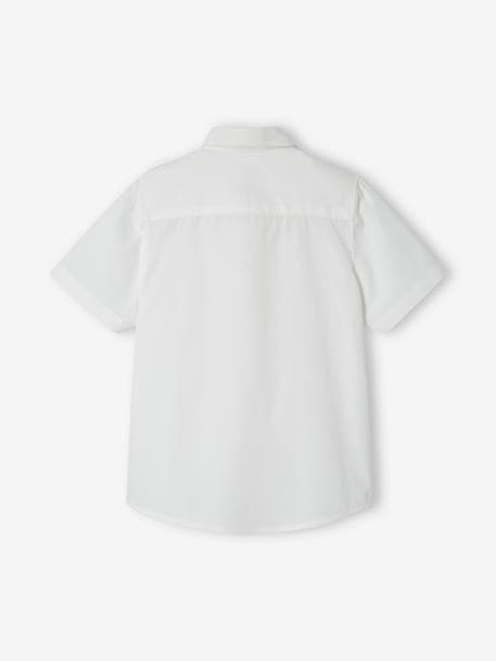 Chemise unie manches courtes garçon blanc 