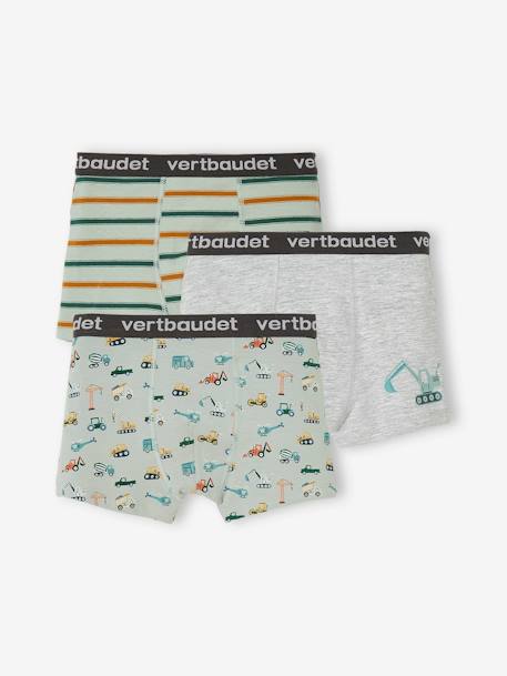 3er-Pack Jungen Boxershorts salbeigrün 