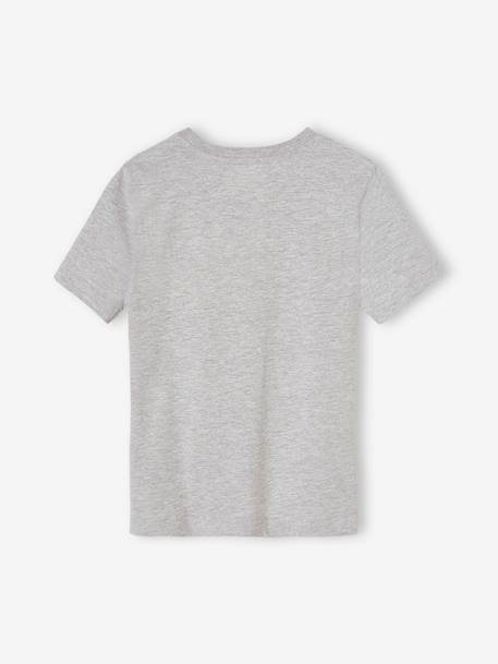 T-shirt à sequins garçon écru+gris chiné 