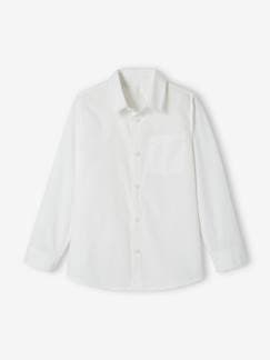 Chemise blanche en popeline manches longues garçon