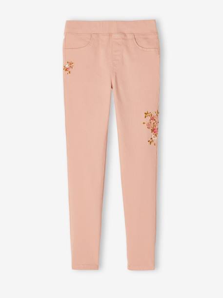 Mädchen Treggings, Hüftweite COMFORT graugrün+pudrig rosa 