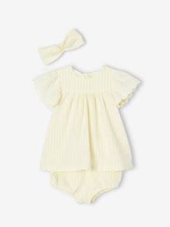 Baby-Baby-Set: Kleid, Spielhose & Haarband
