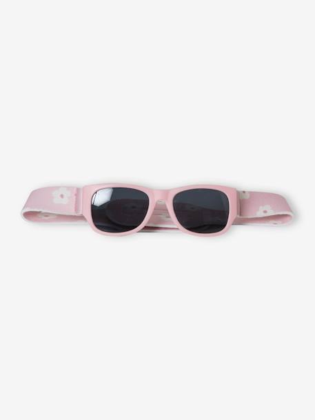 Mädchen Baby Sonnenbrille mit Klettband rosa 