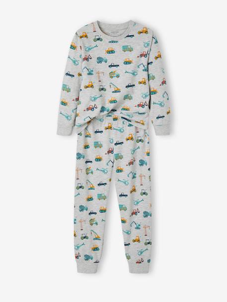 2er-Pack Jungen Pyjama, kurz & lang grau meliert 