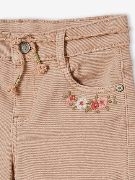 Mädchen Shorts mit Blumenstickerei puderrosa 