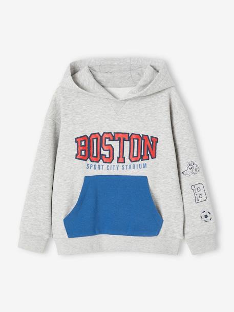 Jungen Sport-Kapuzensweatshirt „Boston“ grau meliert 