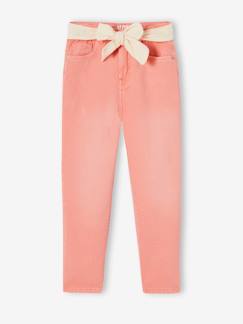 Mädchen-Mädchen Hose mit Stoffgürtel, Mom-Fit