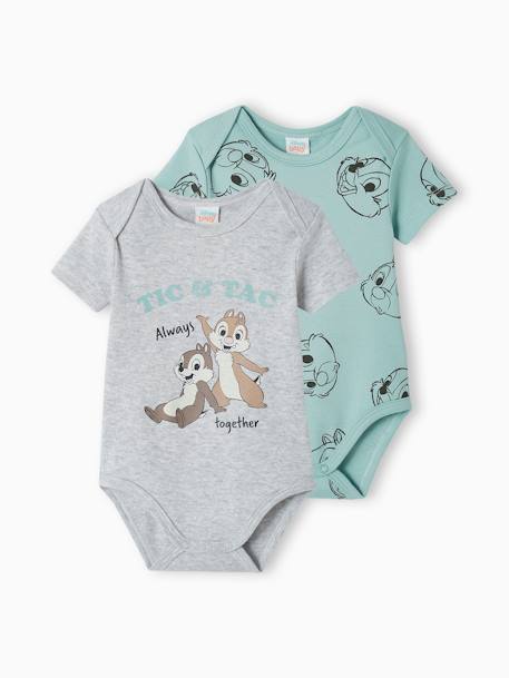 2er-Pack Jungen Baby Bodys Disney Animals Chip & Chap salbeigrün 
