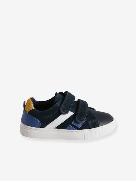 Jungen Klett-Sneakers, Anziehtrick beige+marine+set blau 