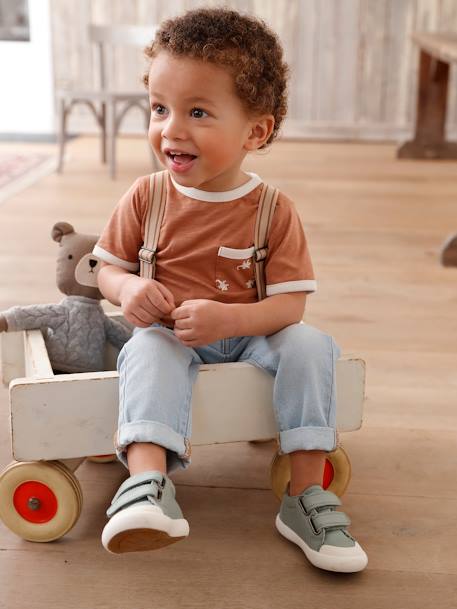 Baby Jeans mit Hosenträgern denim bleached 