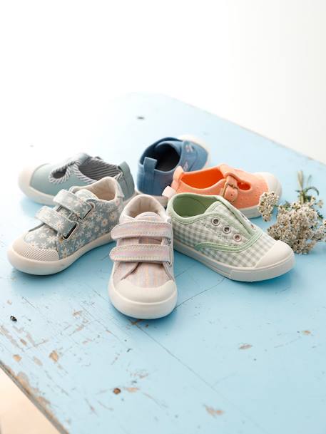 Baby Stoff-Sneakers mit Gummizug jeansblau 