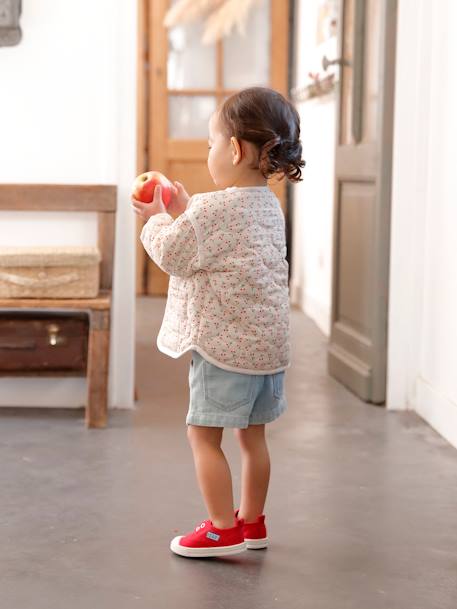 Baby Paperbag-Shorts mit Stoffgürtel denim bleached 