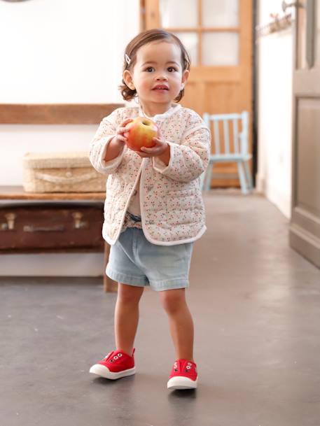 Baby Paperbag-Shorts mit Stoffgürtel denim bleached 
