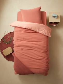 Linge de maison et décoration-Parure enfant bicolore fourre de duvet + taille d'oreiller