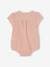 Body bébé personnalisable en gaze de coton ouverture naissance rose poudré 