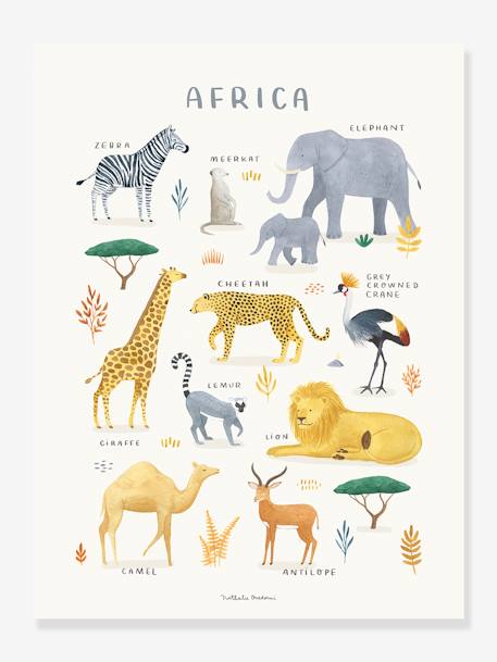 Affiche Animaux d'Afrique Lilydale LILIPINSO jaune pâle 