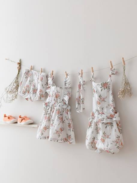 Baby-Set: Kleid, Spielhose & Haarband weiss 