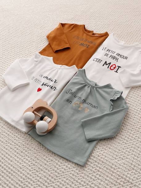 Baby Mädchen Shirt HELLROSA+wollweiß 