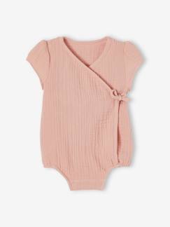 Les articles personnalisables-Bébé-T-shirt, sous-pull-Body bébé personnalisable en gaze de coton ouverture naissance