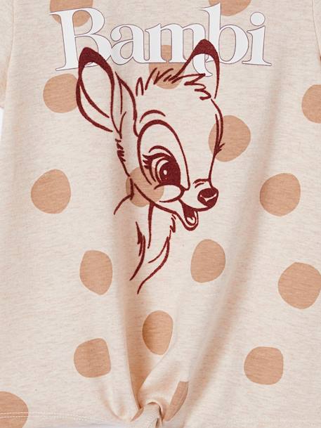 T-shirt fille manches courtes Disney® Bambi beige chiné 