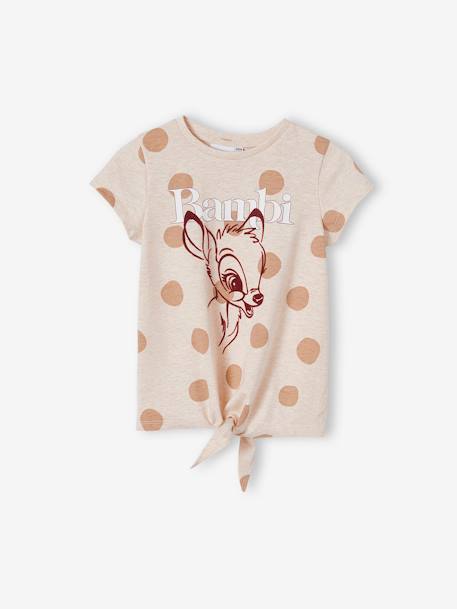 T-shirt fille manches courtes Disney® Bambi beige chiné 