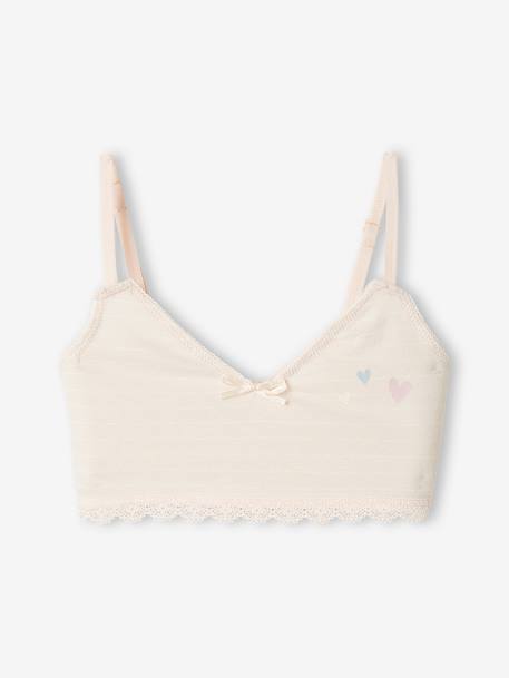 Lot de 2 brassières coeurs fille lilas 