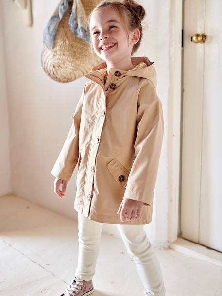 Mädchen Trenchcoat beige+khaki 