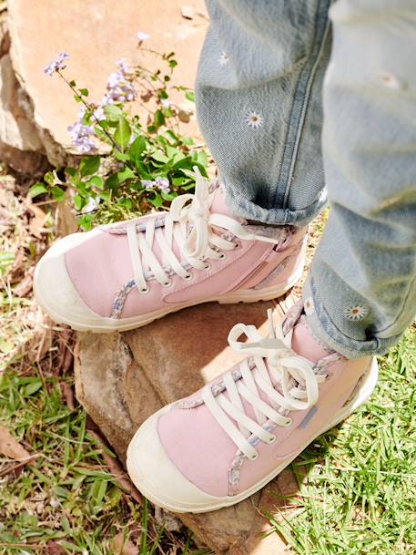 Kinder High-Sneakers mit Reissverschluss rosa 