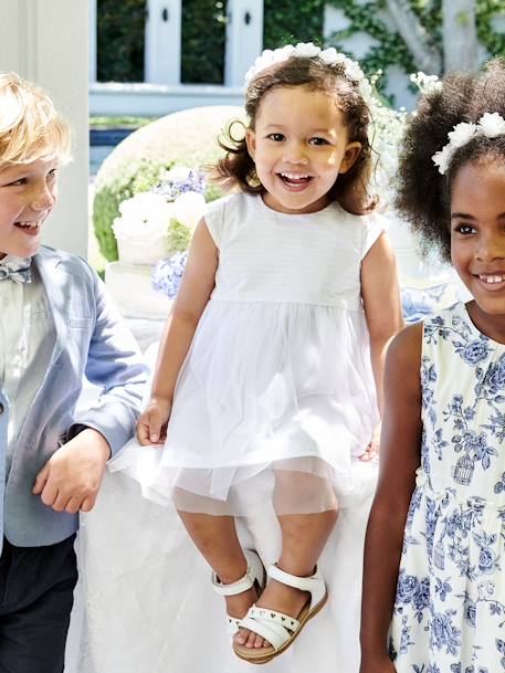 Baby Mädchen Festkleid mit Tüll WEISS 